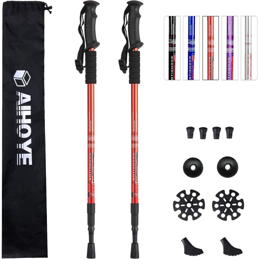 Hiking Trekking Poles, 2 Pack Collapsible, Lightweight, Anti Shock, Walking Stic - Picture 1 of 7